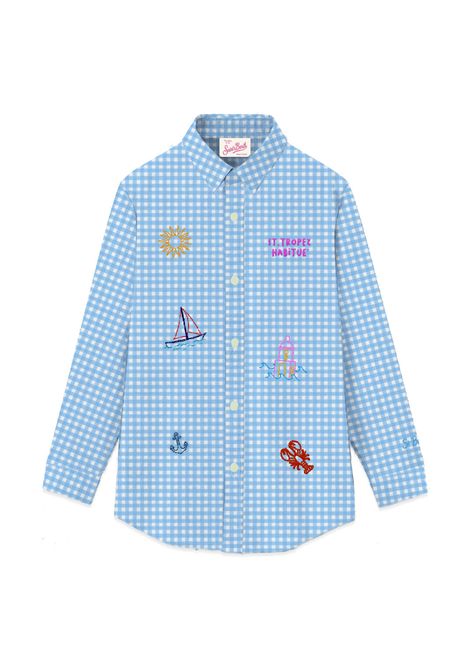Camicia con applicazione SAINT BARTH | BRIG003 MINI BRIGITTE00067H POPELINE VICHY 31 TROP